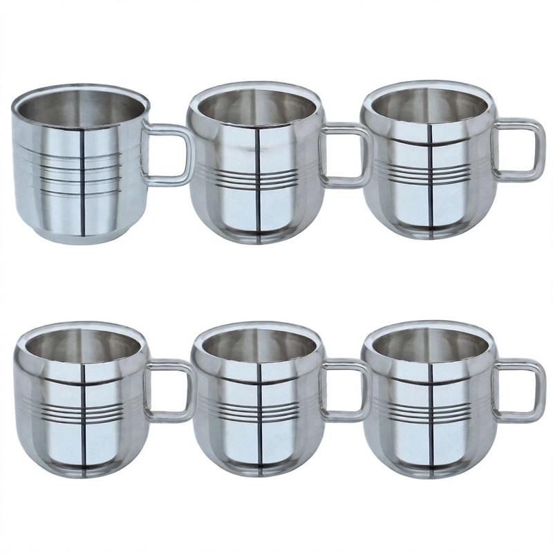 Stainless Steel Tea Cup Set (6 Pcs)